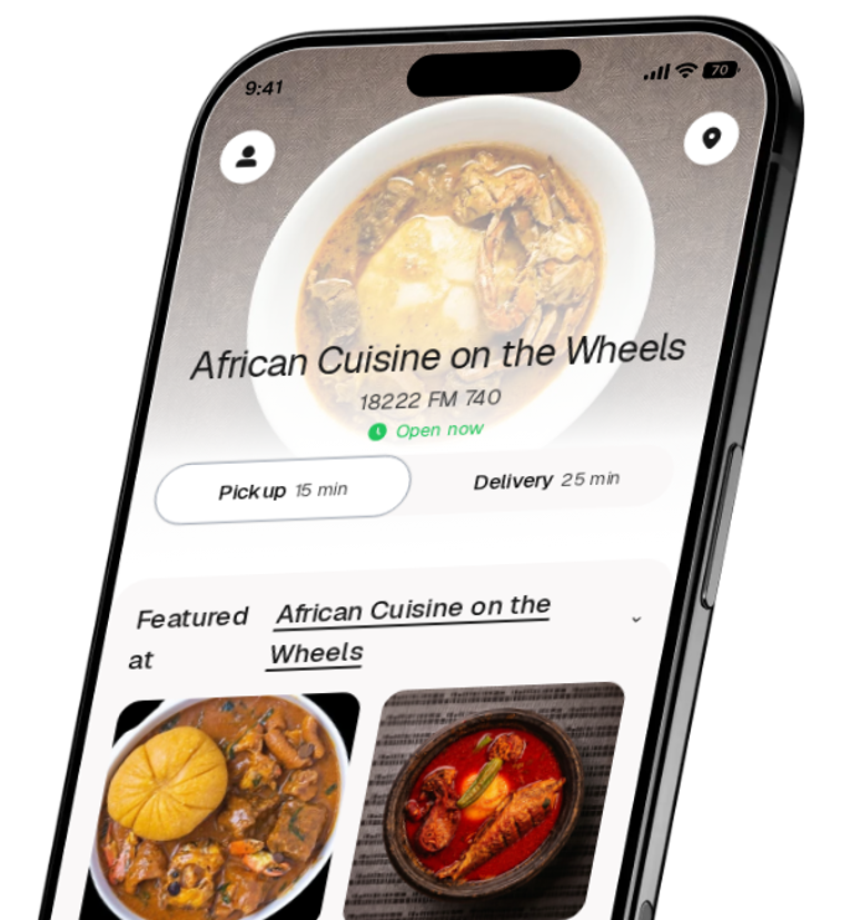 African Cuisine on the Wheels app preview