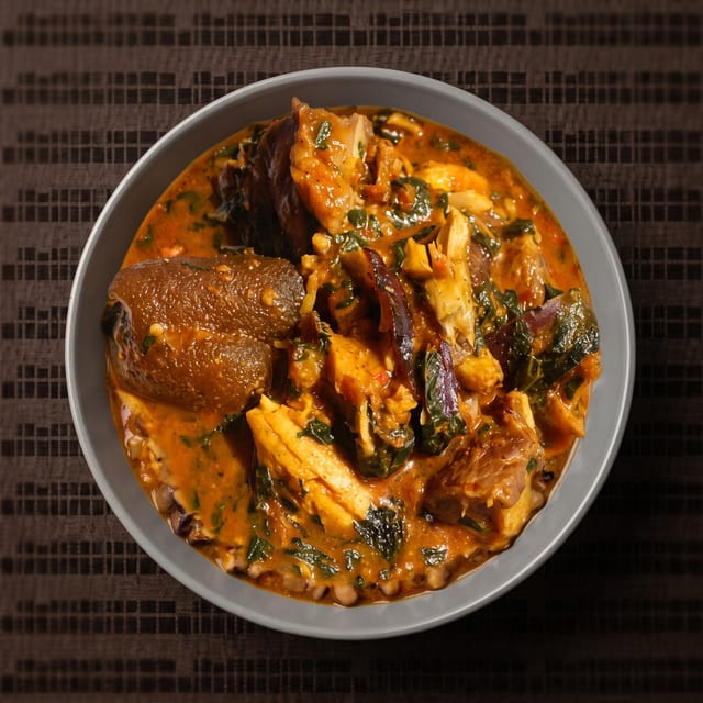 Ogbono Soup with Meats Only.