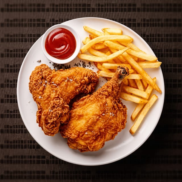 Fries and Chicken.