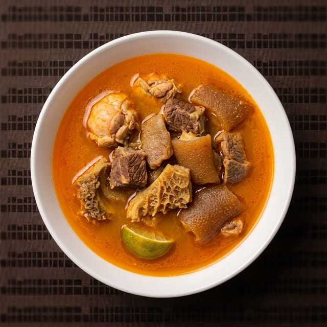 Goat Meat Light Soup with Plantain Fufu.