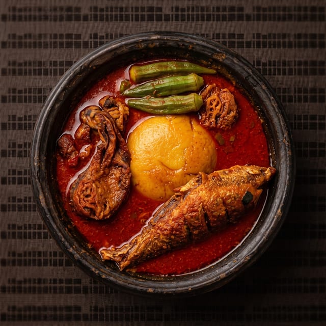Palmnut Soup with Meats Only.