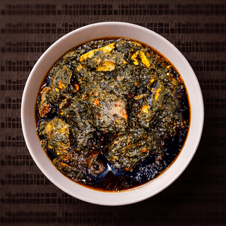 Cassava Leaves With Fufu & Meat