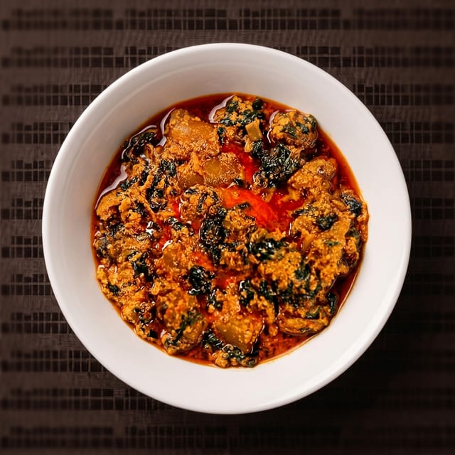 Egusi Soup with Meat Only.