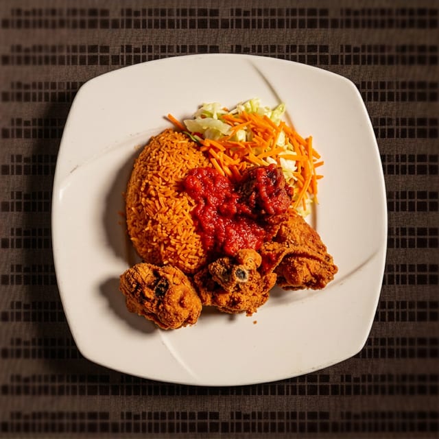 Jollof Rice with Salad.