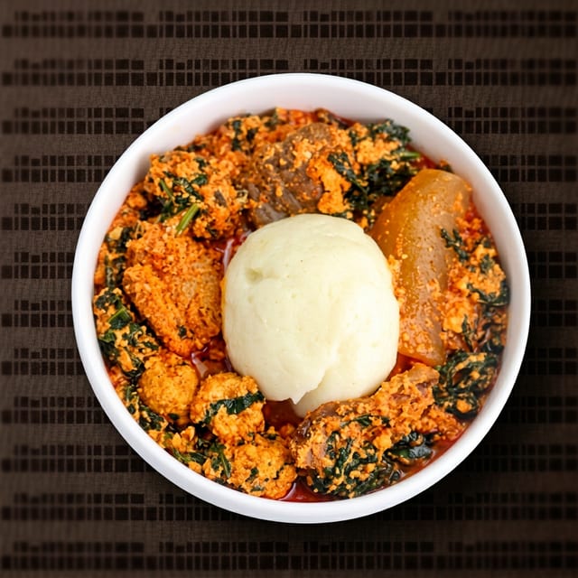 Egusi Soup with Fufu.